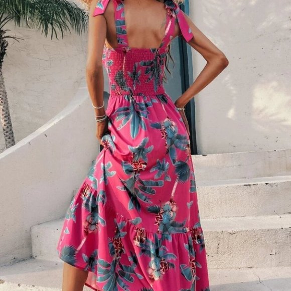 Tropical Paradise Pink maxi Dress - Picture 6 of 9